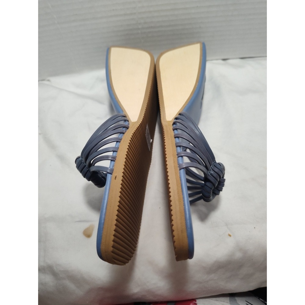 NIB Nine & Co Sea Blue Houghton Leather Wedge Strappy Sandals 8M New Old Stock - Picture 5 of 9